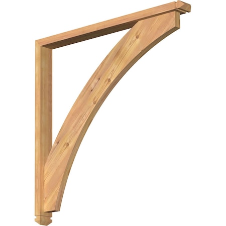 Thorton Arts And Crafts Smooth Bracket W/ Offset Brace, Western Red Cedar, 3 1/2W X 38D X 38H